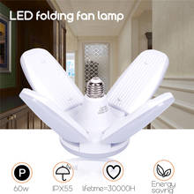 NEWEST 60W Foldable Fan Blade LED Pendant Lights No Flicker B22 E27 LED Bulb 220V 360 Degrees Angle Adjustable Ceiling Lamp 2024 - buy cheap