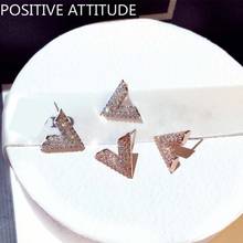 Earrings 2021 Trend New V-Shaped Full Crystal Female Earrings Wedding Valentine Gift Net Red Personality Fashion Jewelry y2k 2024 - buy cheap