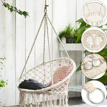 Nordic Style Round Hammock Safety Hanging Hammock Chair Swing Rope Outdoor Indoor Hanging Chair Garden Seat No Sticks 2024 - buy cheap