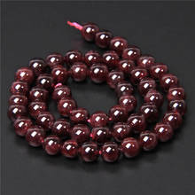 Garnet Beads Natural Dark Red Garnet Polished Round Loose Stone Jewelry Beads 6mm 8mm 10mm Beads For Jewelry Bracelet DIY Making 2024 - buy cheap