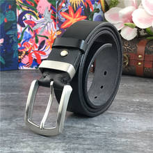 Luxury Stainless Steel Belt Buckle Leather Belt Men Super Thick Ceinture Men Belt leather genuine Waist Belt Wide Riem SBT0010 2024 - buy cheap