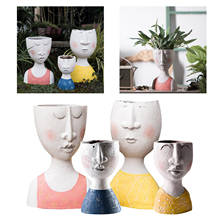 Art Portrait Design Succulents Plant Pot, Human Face Family Cactus Planter Indoor Outdoor Resin Planter, Cute Plants Flower Pot 2024 - buy cheap