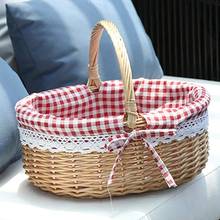 Wicker Basket Gift Baskets Empty Oval Willow Woven Picnic Basket with Handle Wedding Basket Small 2024 - compre barato