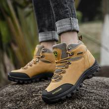 Mens Non Slip Waterproof Sport Sneakers Wear-resistant Hiking Shoes Men Cow Suede Outdoor Trekking Climbing Shoes 2024 - buy cheap