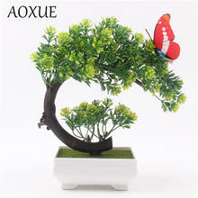 Artificial Plants Potted Bonsai Green Small Tree Plants Fake Flowers Potted Ornaments for Home Garden Decor Party Hotel Decor 2024 - buy cheap