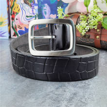 Stainless Steel Belt Buckle Mens Belts Luxury Thick Desiger Genuine Leather Belt Ceinture Belts Men Leather Waist Belt SBT0013 2024 - buy cheap