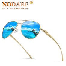 NODARE-gafas de sol polarizadas para hombre, lentes de sol masculinas con montura metálica ovalada, adecuadas para conducir y pescar, zonnebril heren, 2020 2024 - compra barato