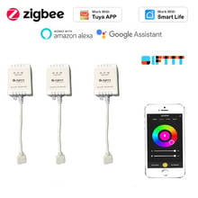 Tuya smart home Zigbee Light Strip Controller Dimmer Smart RGB Light With Controller APP Smart Life Control Alexa Google Home 2024 - buy cheap