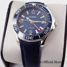 Бренд BLIGER, модные мужские часы с сапфировым стеклом 41 мм, модель GMT, резиновый ремешок 2024 - купить недорого