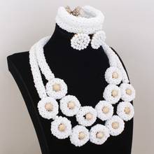 4UJewelry African Jewelry Set Nigerian Wedding Choker White Jewellery Set For Bridal Women Balls New Designs Free Shipping 2019 2024 - buy cheap