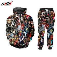 UJWI 3D Print Suits Men Sets Skull Horror Mask Film Clown Funny Harajuku Winter Unisex 3d Tracksuit Jacket Sweatsuit ZIP Hoodies 2024 - buy cheap