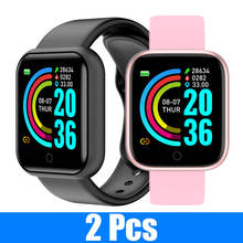 2PCS Y68 Smart Watches D20 Fitness Tracker Blood Pressure Smartwatch Heart Rate Monitor Bluetooth Wristwatch for IOS Android 2024 - buy cheap