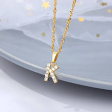 Exquisite Zircon Letters Initial Necklace For Women Men Gold Water Wave Chain A-Z Alphabet Pendant Necklace Couple Jewelry Gifts 2024 - buy cheap