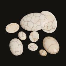 Half Round Flat Back Cabochons White Green Smooth Natural Stone Beads Cameo For Jewelry Making DIY Earrings Bracelet Handmade 2024 - buy cheap