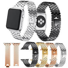 Ремешок для Apple watch band 4 5 iwatch 44 мм 40 мм ремешок 42 мм 38 мм apple watch 5 4 3 2 1 аксессуары браслет из нержавеющей стали 2024 - купить недорого