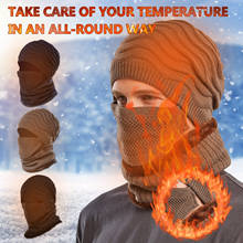 1PC Hat 1PC Scarf And 1PC Mask Adult Men's Windproof Thickened Knitted Hat Warm Cycling Eindproof Ear Wool Mask Hat Riding Sets 2024 - buy cheap