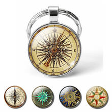 Retro Handcrafted Compass Keychain Jewelry Steampunk Compass Glass Cabochon Key Chain Pendant ( It's Not A Real Compass) 2024 - buy cheap