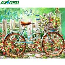 AZQSD алмазная вышивка велосипед крестиком алмазная мозаика пейзаж  картина стразами рукоделие декор для дома 2024 - купить недорого