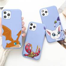 Funda de teléfono Anime Digimon Monster para iPhone 12 mini 11 Pro Max X XR XS 8 7 6s Plus, cubierta de silicona púrpura caramelo 2024 - compra barato