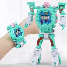Мультяшная аниме деформация робот модель фигурки экшн электронные часы дисплей творческие развивающие игрушки Дети Рождественские подарки 2024 - купить недорого