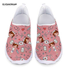 ELVISWORDS Women's Sneakers Flats Cartoon Pink Cute Nurse Prints Air Mesh Spring Summer Nursing Ladies Shoes Woman Loafers Light 2024 - buy cheap