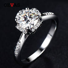OEVAS Sparking High Carbon Diamond Real Moissanite Wedding Rings For Women High Quality 925 Sterling Silver Party Jewelry Gifts 2024 - buy cheap