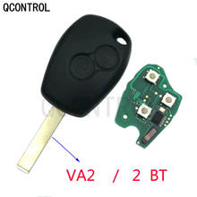 QCONTROL-llave remota de coche con 2 botones, 433MHz, compatible con Renault Clio Scenic Kangoo Megane PCF7946 / PCF7947 /4A, Chip VA2 Blade 2024 - compra barato