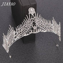 Tiaras y coronas de diamantes de imitación para mujer, accesorios para el cabello, corona de plumas de diamantes de imitación de Color plateado, diadema de boda, Tiara de cristal 2024 - compra barato