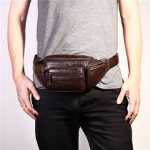 Cintura de couro genuíno masculino fanny packs cinto telefone bolsa de dinheiro bolsa de viagem multi-bolso sacos de peito de couro feminino sacos de mensageiro 2024 - compre barato