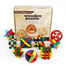 Kongming-quebra-cabeça de madeira, 9 peças, brinquedo educacional para adultos e crianças, presente 2024 - compre barato