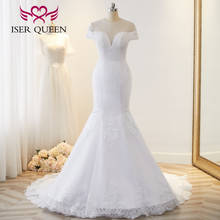 Pearls Beading Top Elegant Europe Wedding Dress Mermaid Short Cap Sleeves Plus Size Robe De Mariée 2022 Wedding Gown WX0219 2024 - buy cheap