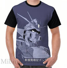 Camiseta con estampado divertido para hombre y mujer, camisetas con gráfico de ala de Gundam, camisetas informales de manga corta con cuello redondo 2024 - compra barato