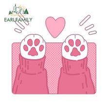 EARLFAMILY-pegatinas de patas de gato rosa, calcomanía de amor, pegatinas de coche, personalidad, decoración de maletero impermeable, 13cm x 12,7 cm 2024 - compra barato