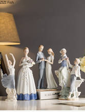 Nordic Creative ceramics character Retro marry Modern home decorations Decorative ornaments Portrait sculpture figurines 2024 - compre barato