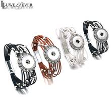 New Magnet Handmade Woven Bracelet 295 Interchangeable Really Leather 18mm Snap Button Bangle Charm Jewelry For Women Gift  2024 - buy cheap