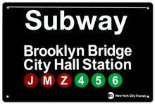 Brooklyn Bridge City Hall New York City Subway Station Tin Sign 2021 Metal Painting Metal Poster Metal Plaque 20x30cm Poster 2024 - buy cheap
