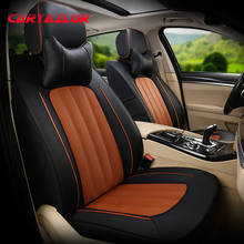 Carsastre-Funda de asiento de coche, cubierta de asiento impresionante, estilo para Skoda, cuero de vaca y cuero Artificial, conjunto Protector de cojín 2024 - compra barato