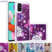 For Samsung Galaxy A51 A 51 Cute Glitter Flow Liquid Quicksand Silicone Bumper Cover SM-A515F/DSN SM-A515F/DS Fitted Phone Case 2024 - buy cheap