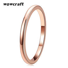 2mm Women's Rose Gold Tungsten Carbide Polished Classic Engagement Wedding Band ring Comfort Fit 2024 - buy cheap