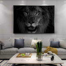 Lion on Black Background Canvas Paintings on the Wall Art Posters and Prints African Wid Lion Head Art Pictures Home Wall Decor 2024 - buy cheap