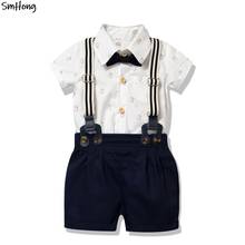 Infant Newborn Baby Boy Romper+Short 2pcs/Set Clothing Sets Newborn Romper Sets Summer Baby Clothes Gentleman Tracksuit for Boys 2024 - buy cheap