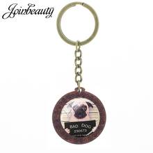 JOINBEAUTY Animal Dog Wooden Key Chain Women Keyrings Gift HandBag Glass Cabochon Dome Pendant Keychain A249 2024 - buy cheap