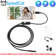 5.5mm Mini Lens 1M 2M 3.5M 5M 10M Soft Cable Android OTG USB Endoscope Cam Snake Car Pipe Inspection Micro USB Borescope Camera 2024 - buy cheap