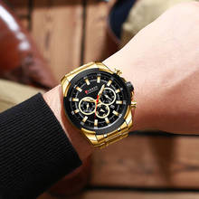 Reloj hombres luminoso quartzo cronógrafo relógio de ouro masculino curren moda casual aço inoxidável relógios de pulso relógio esportivo masculino 2024 - compre barato