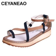 CEYANEAO Wedge summer sandals | New Women Fashion, Buckled Strappy Sandals, Casual Round Toe Platform Shoes, Party Sandals, 2024 - buy cheap