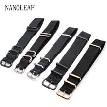 Black Nylon Strap with 7 Buckles Available for 18MM 20MM 22MM 24MM Men's Watch Band Breathable Comfortable Wristband 2024 - buy cheap