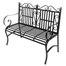 2-Seater Foldable Outdoor Patio Garden Bench Porch Chair Seat with Steel Frame Solid Construction Outdoor Garden Double Chair 2024 - buy cheap