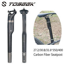 TOSEEK 3K Full Carbon Fiber Bicycle Seatpost Road Mountain Bike Seatpost 27.2/30.8/31.6*350/400MM Cycling Seat Post Bike Part 2024 - buy cheap