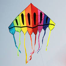 Frete grátis alta qualidade boliche kite grande lata com linha ondulada tecido nylon kite voador hcxkite tração de fábrica 2024 - compre barato