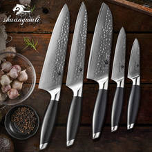 5PCS Damascus Knife set Japanese Forged VG10 Damascus Steel Kitchen Knife Set Santoku Slicing Cleaver Fruit Knives Cooking Tools 2024 - buy cheap